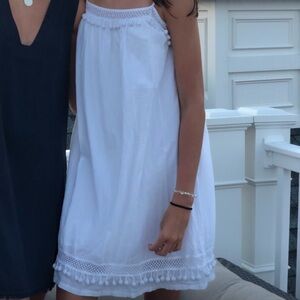 Susana Monaco White Dress with Pom Poms